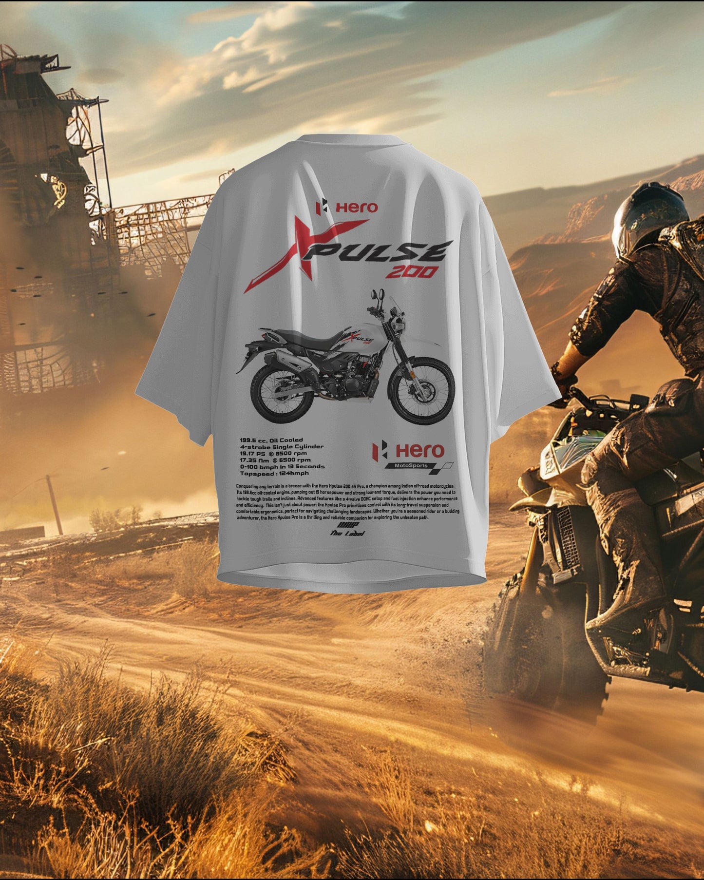 Hero X-Pulse 200 Oversized T-Shirts