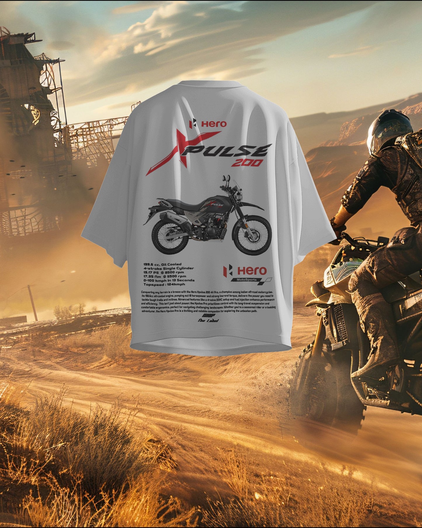 Hero X-Pulse 200 Oversized T-Shirts