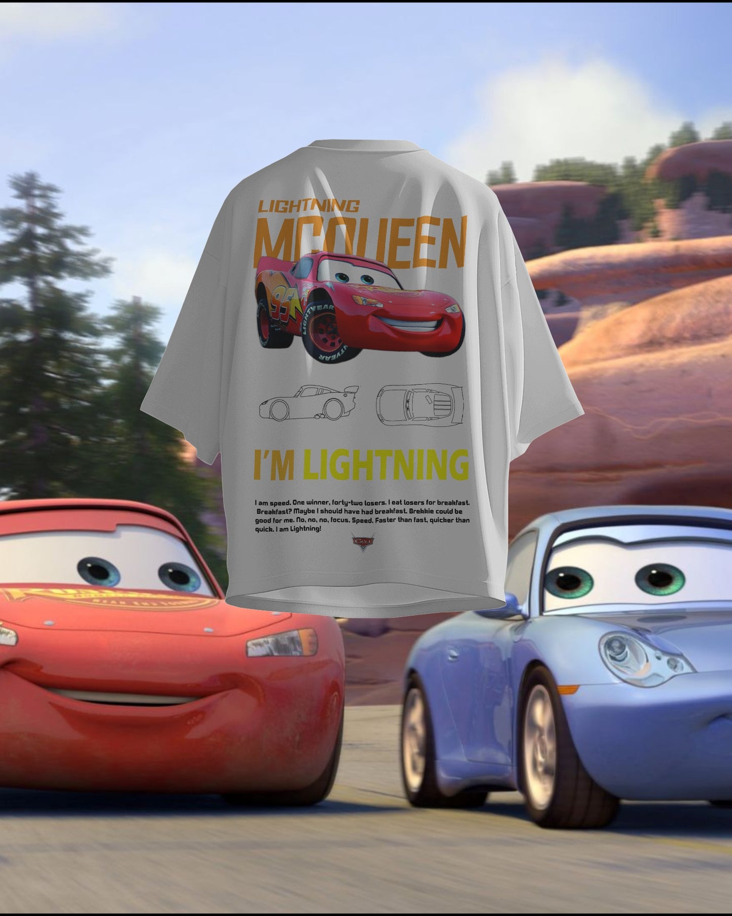 Pixar Cars McQueen - Oversized T-Shirt