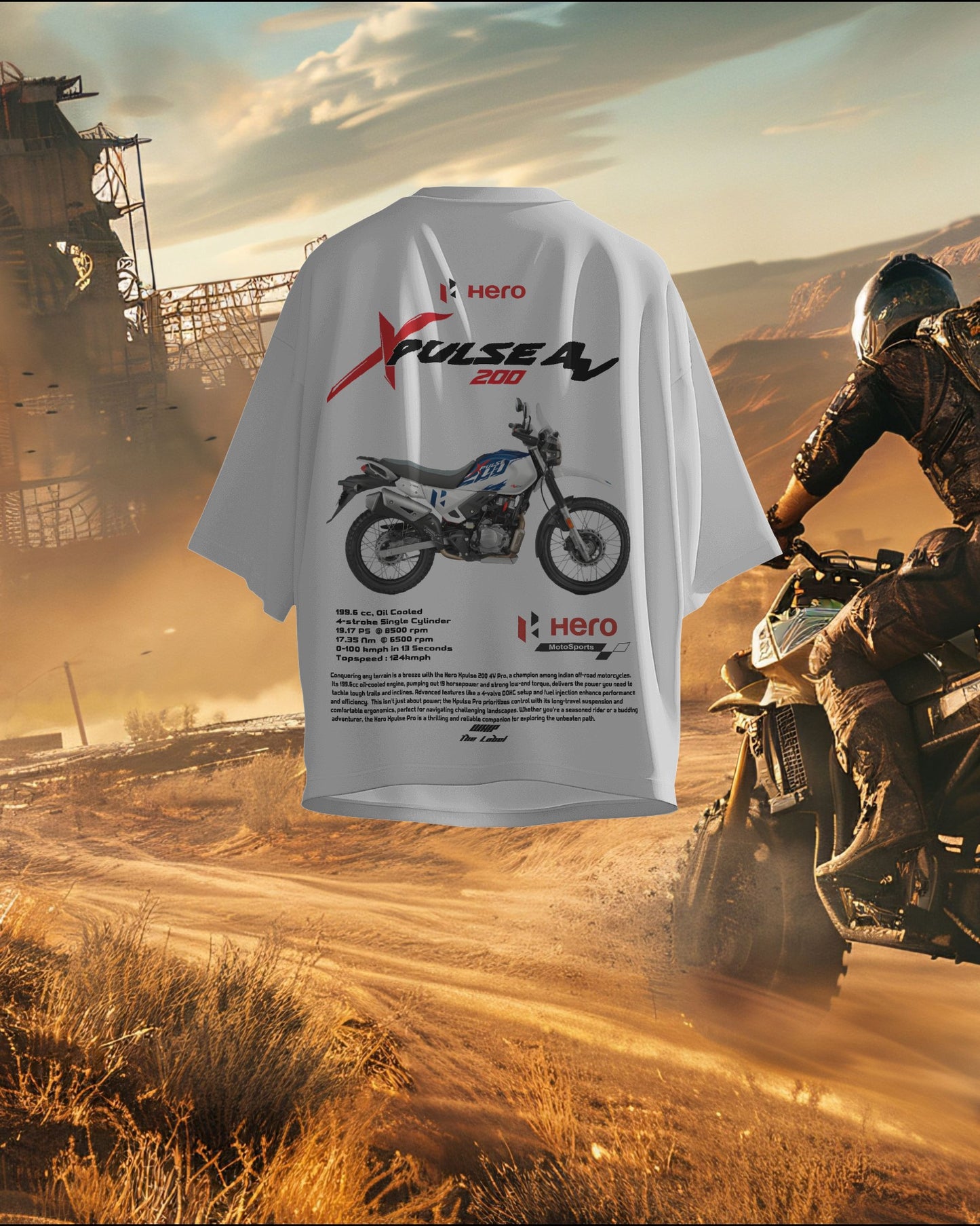 Hero X-Pulse 200 Oversized T-Shirts