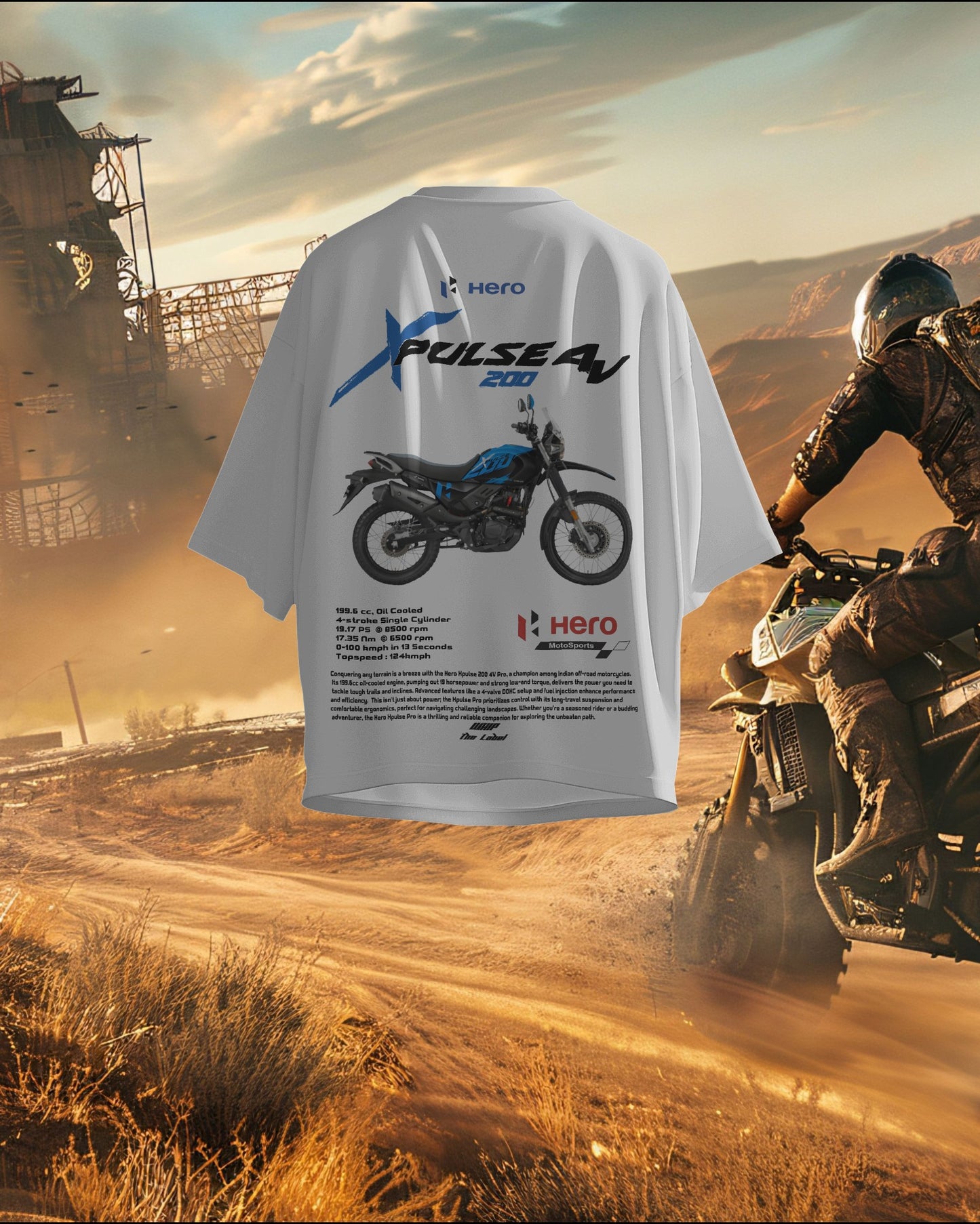 Hero X-Pulse 200 Oversized T-Shirts